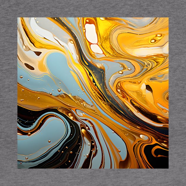 Amber Waves Fluid Abstract by AbstractGuy